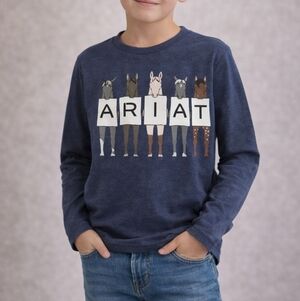 Ariat Youth Horse Graphic Long Sleeve Tee | Organic Cotton | Size S (7–8)